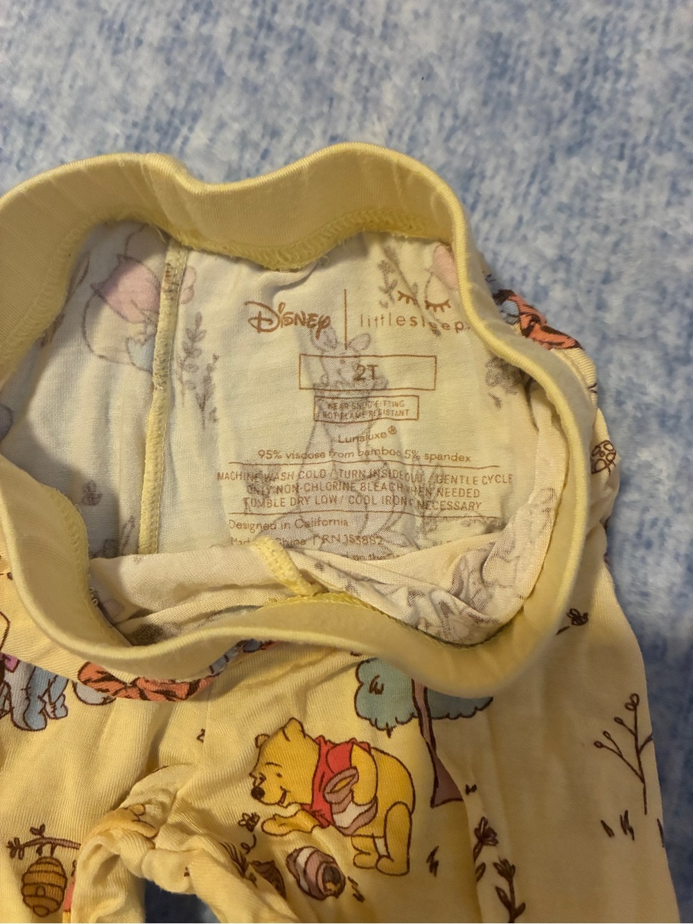 Little Sleepies Yellow Winnie the Pooh Two Piece Pajama Set - Picture 3 of 3